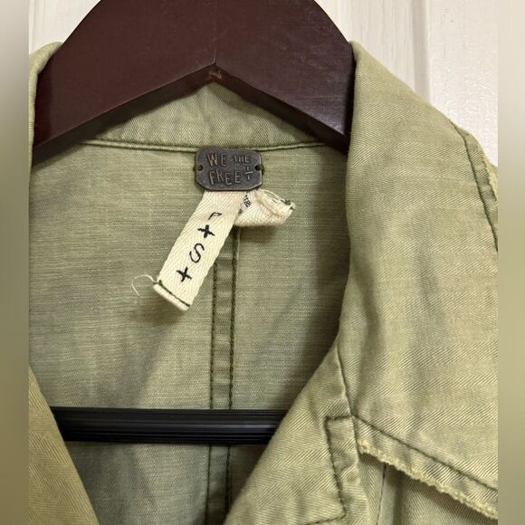 We The Free Green Utility Jacket with Floral Hem size Small - Picture 4 of 6